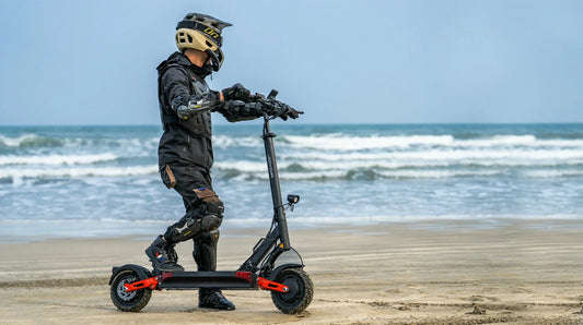 Buy E-Scooter electric scooter during an early morning commute