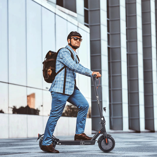 electric scooter rider enjoying a smooth urban commute