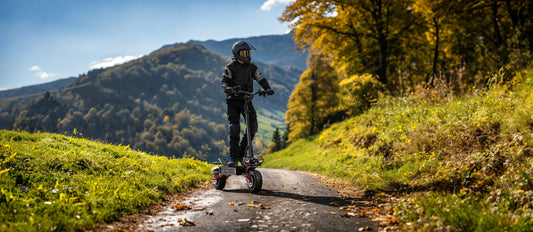 Buy E-Scooter electric scooter exploring riverside cycling routes